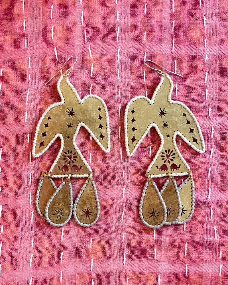 Brass Eagle Earrings