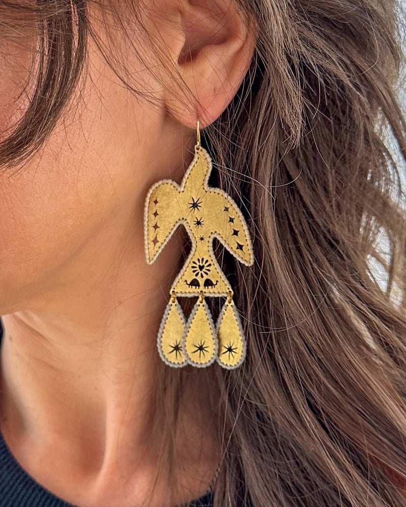 Brass Eagle Earrings
