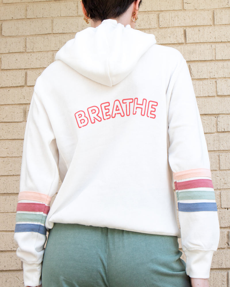 Breathe - Zip Hoodie with Stripes