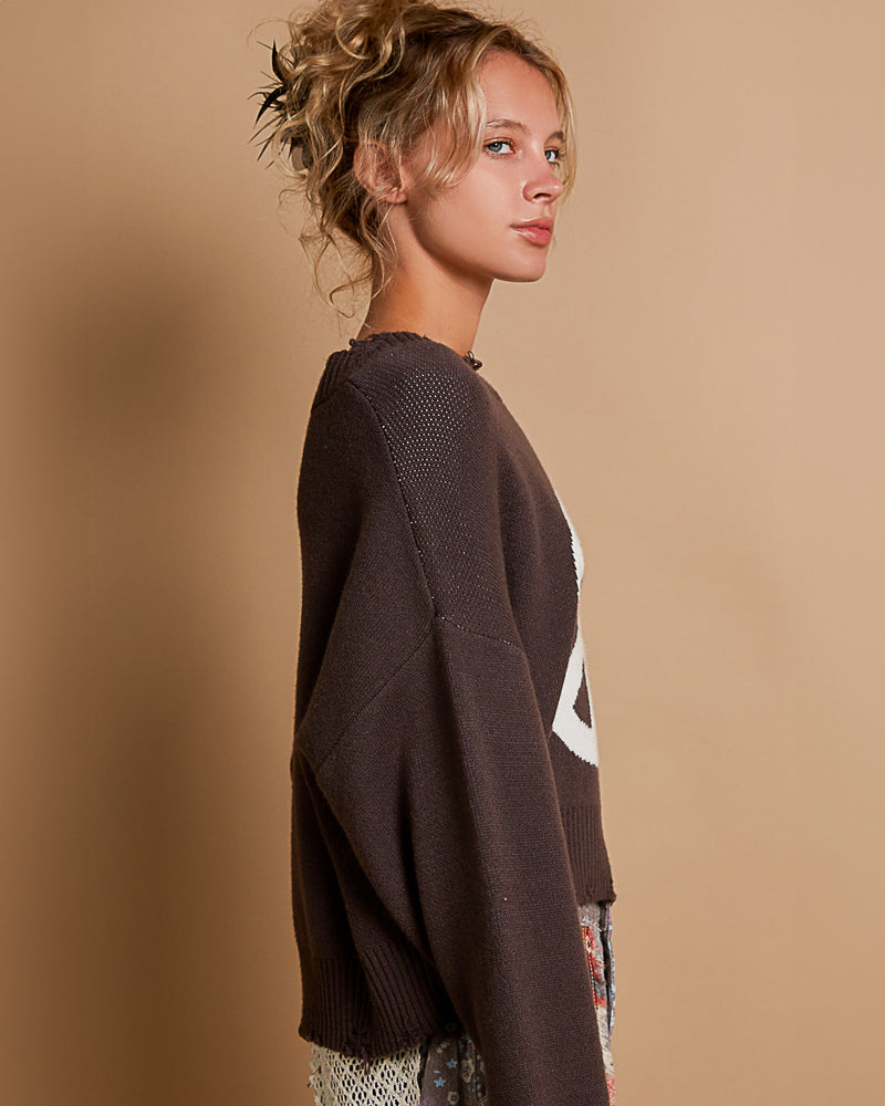 Charcoal Peace Symbol Sweater