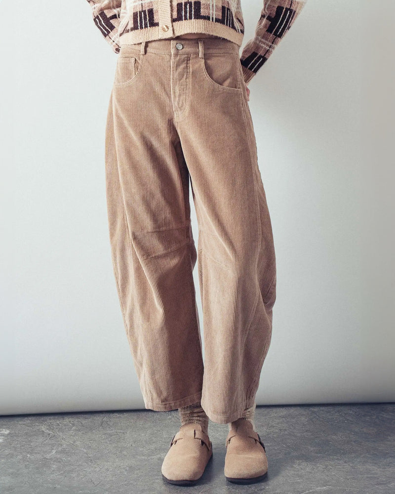 Sand Corduroy Barrel Style Pants