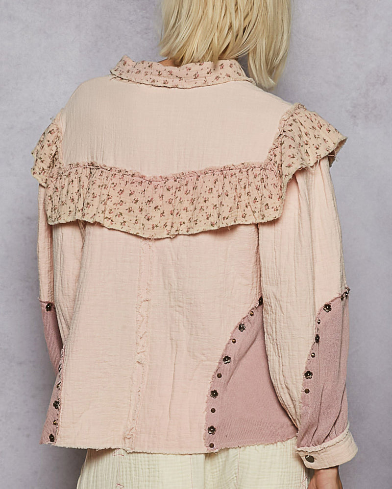 Pink Quartz Ruffle Blouse