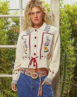 Cream Floral Cardigan