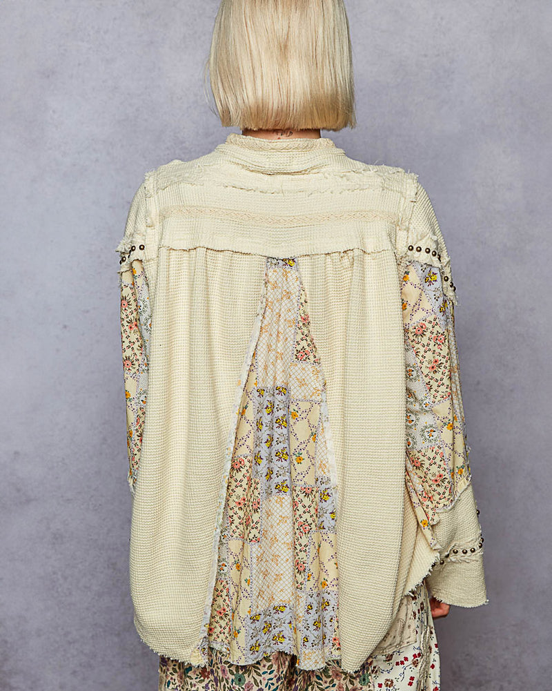 Cream Thermal and Floral Jacket