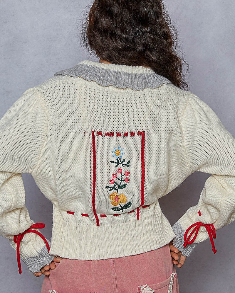 Cream Floral Cardigan