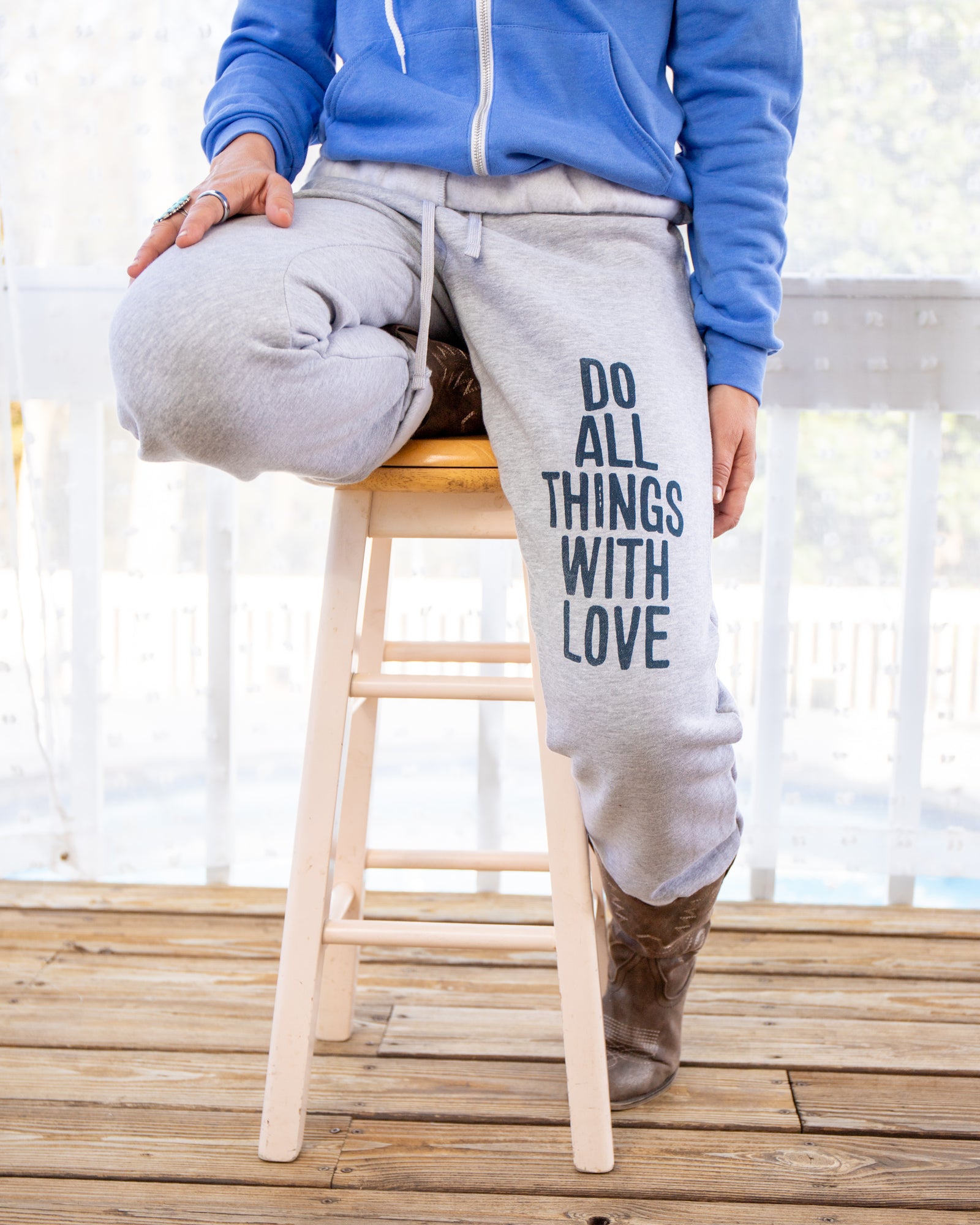Do All Things With Love Heather Grey Sweatpants – SuperLoveTees