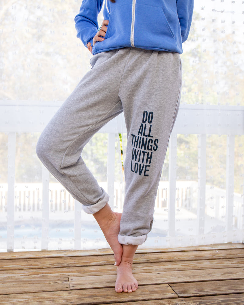 Do All Things With Love Heather Grey Sweatpants