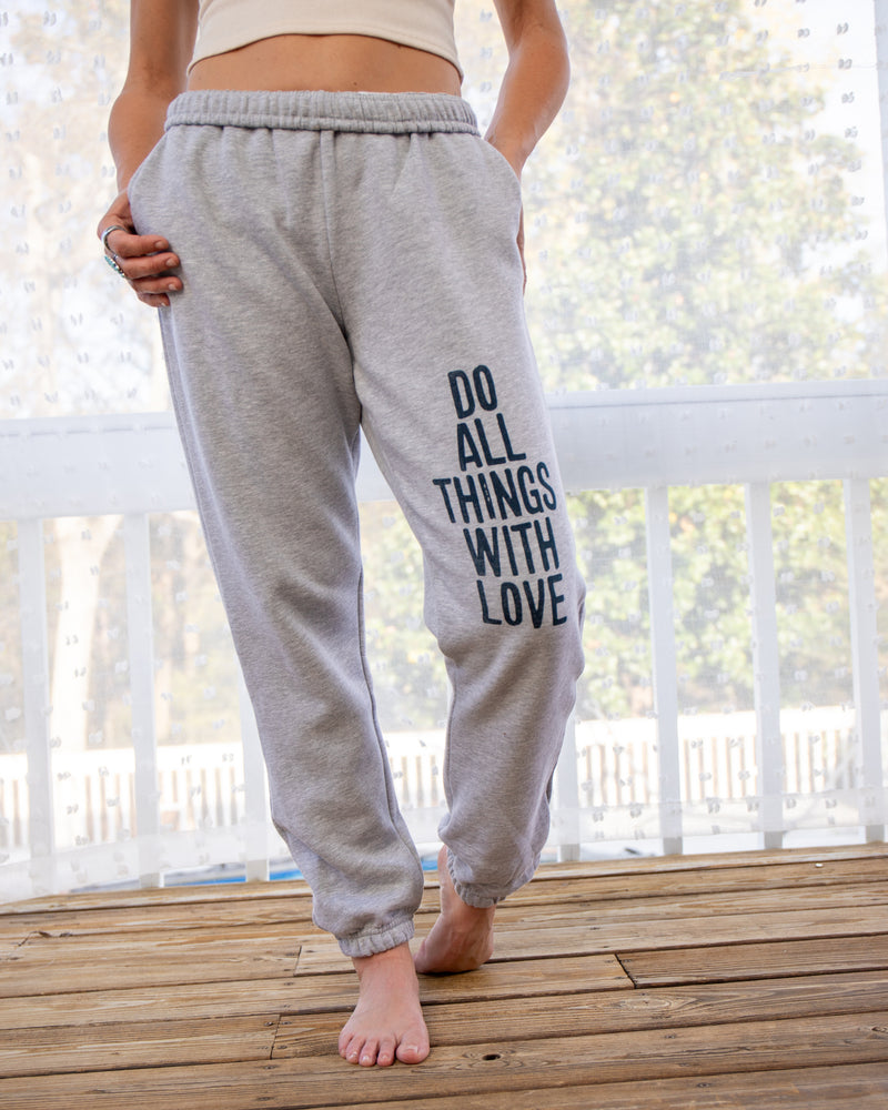 Do All Things With Love Heather Grey Sweatpants