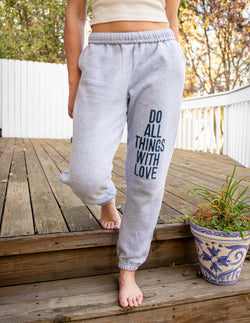 Do All Things With Love Heather Grey Sweatpants