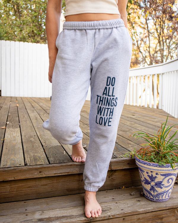 Do All Things With Love Heather Grey Sweatpants
