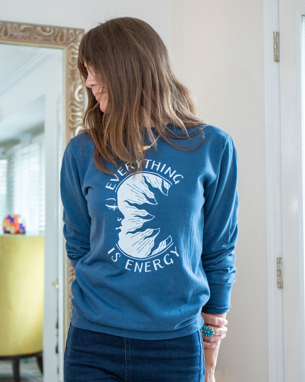 Everything is Energy Dark Blue Cotton Sweatshirt