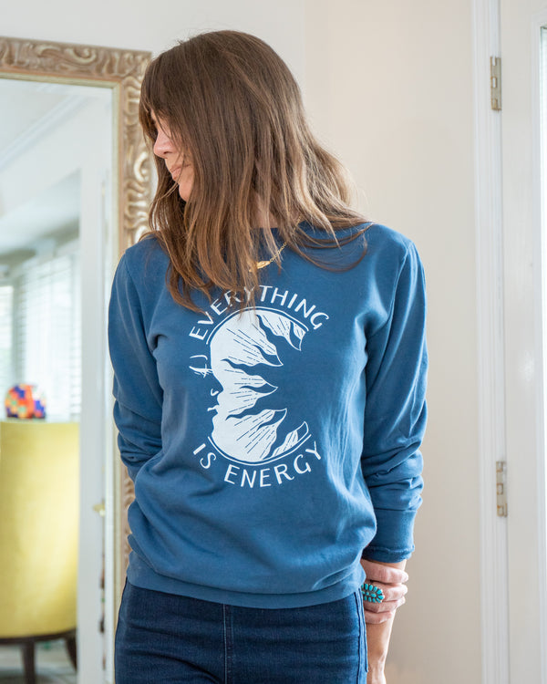 Everything is Energy Dark Blue Cotton Sweatshirt