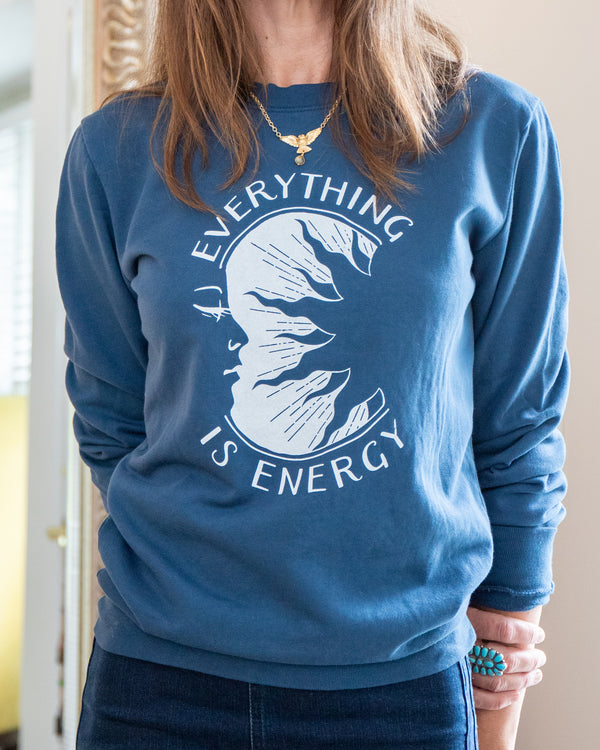 Everything is Energy Dark Blue Cotton Sweatshirt