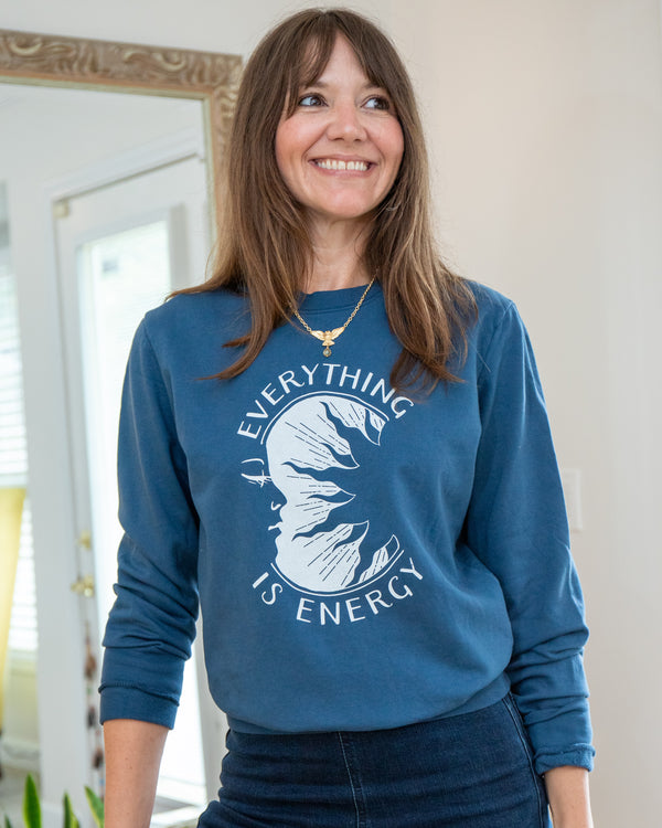 Everything is Energy Dark Blue Cotton Sweatshirt