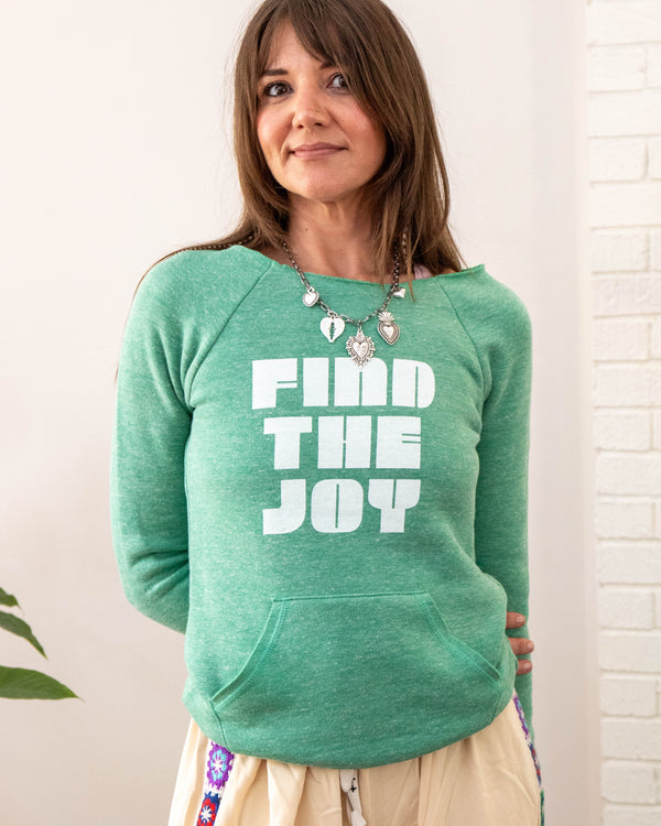 Find The Joy - Jade Raw Edge Sweatshirt