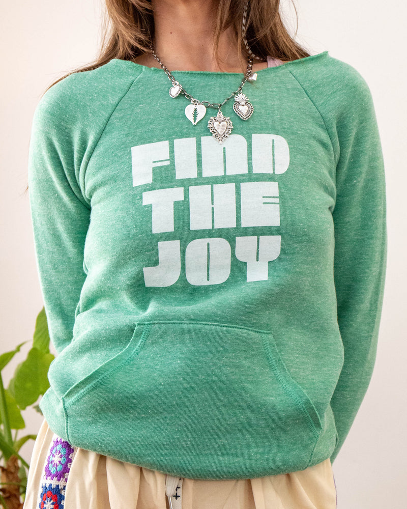 Find The Joy - Jade Raw Edge Sweatshirt