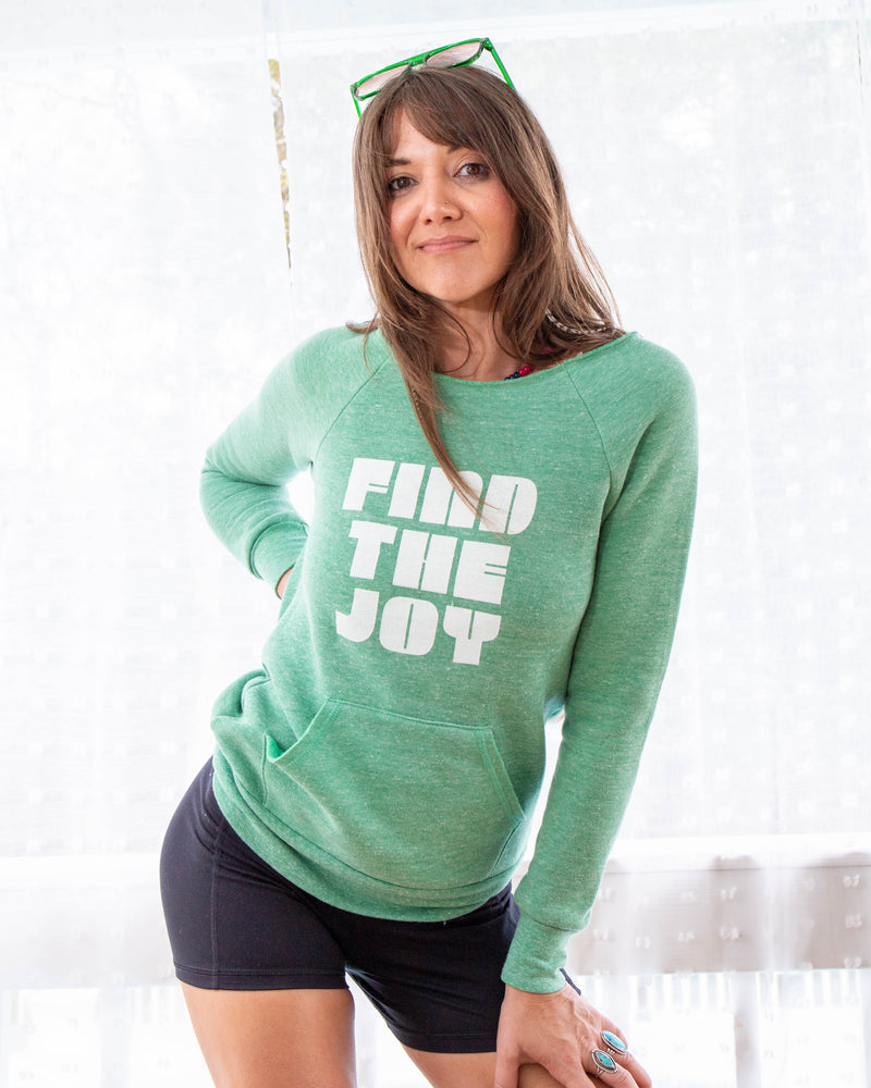 Find The Joy - Jade Raw Edge Sweatshirt