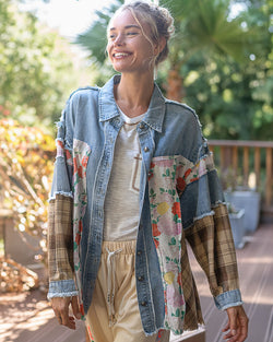 Floral, Flannel & Denim Oversized Shirt