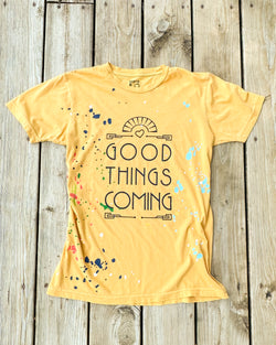 Good Things Coming - Golden Unisex Splatter Tee