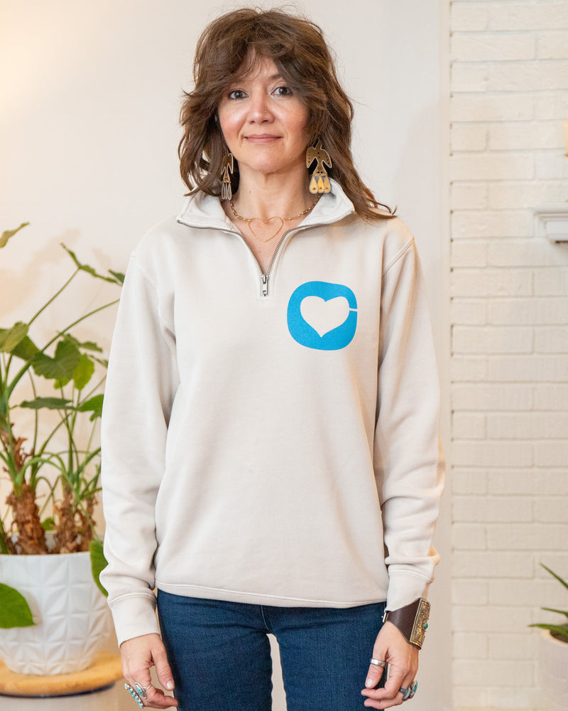 Putty 3/4 Zip Sweatshirt w/ Heart