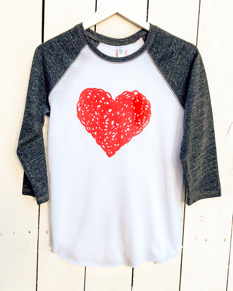 Red Heart Baseball Tee