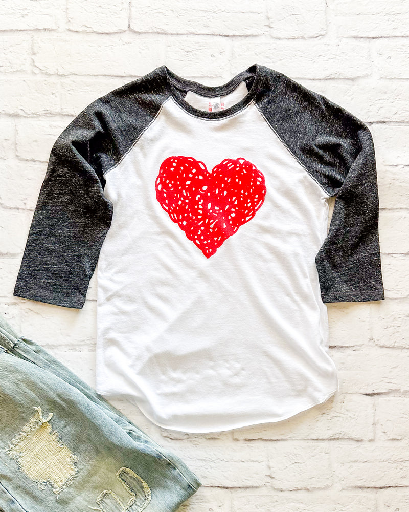 Red Heart Baseball Tee