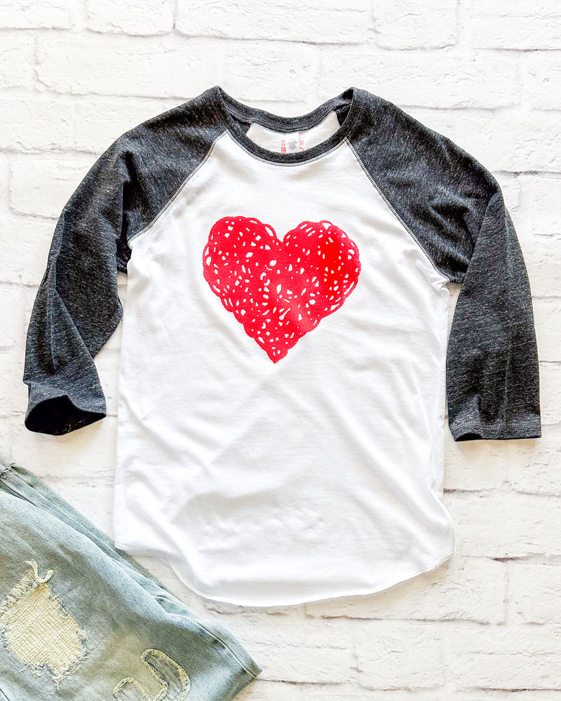 Red Heart Baseball Tee