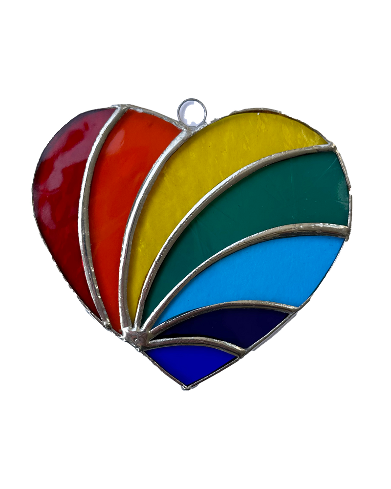 Stained Glass Rainbow Heart
