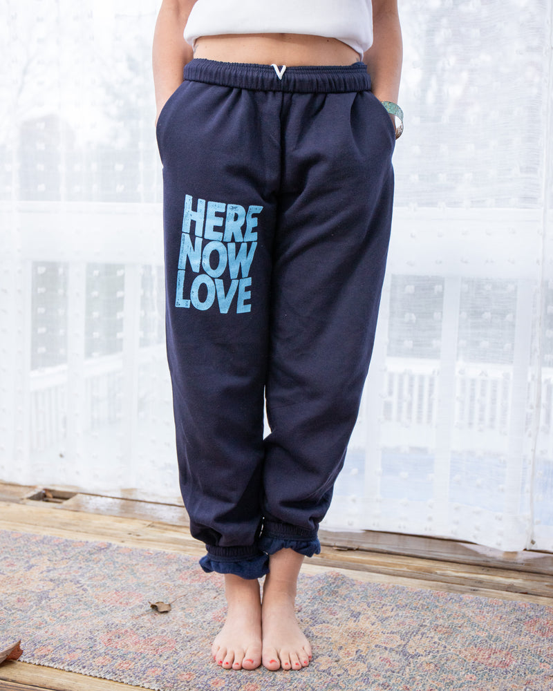 Here Now Love Navy Sweatpants