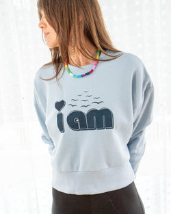 I Am  - Light Blue Heavyweight Sweatshirt