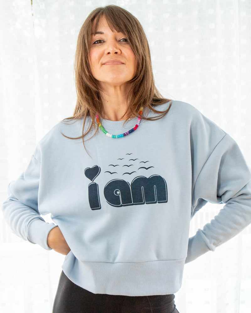 I Am  - Light Blue Heavyweight Sweatshirt