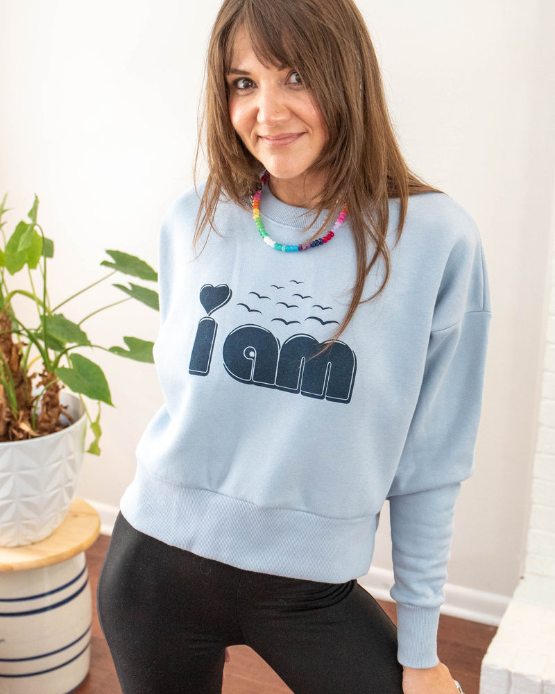 I Am  - Light Blue Heavyweight Sweatshirt