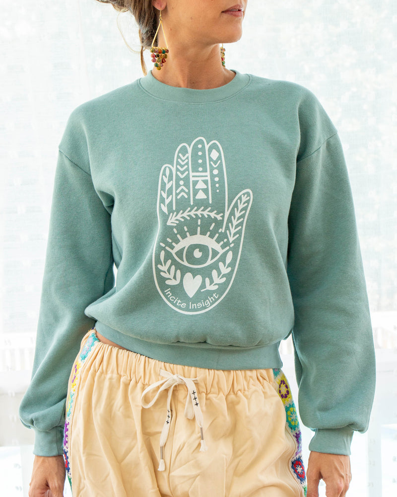 Incite Insight Aqua Hamsa Sweatshirt