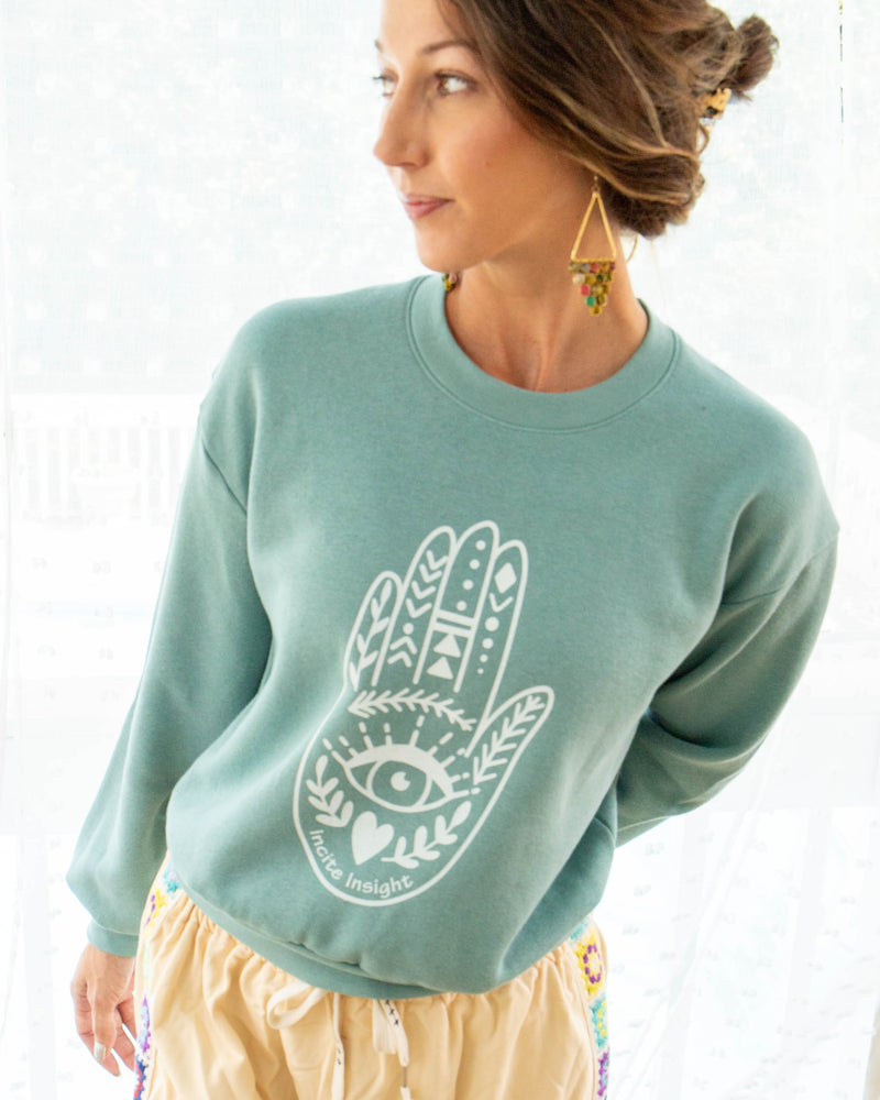 Incite Insight Aqua Hamsa Sweatshirt