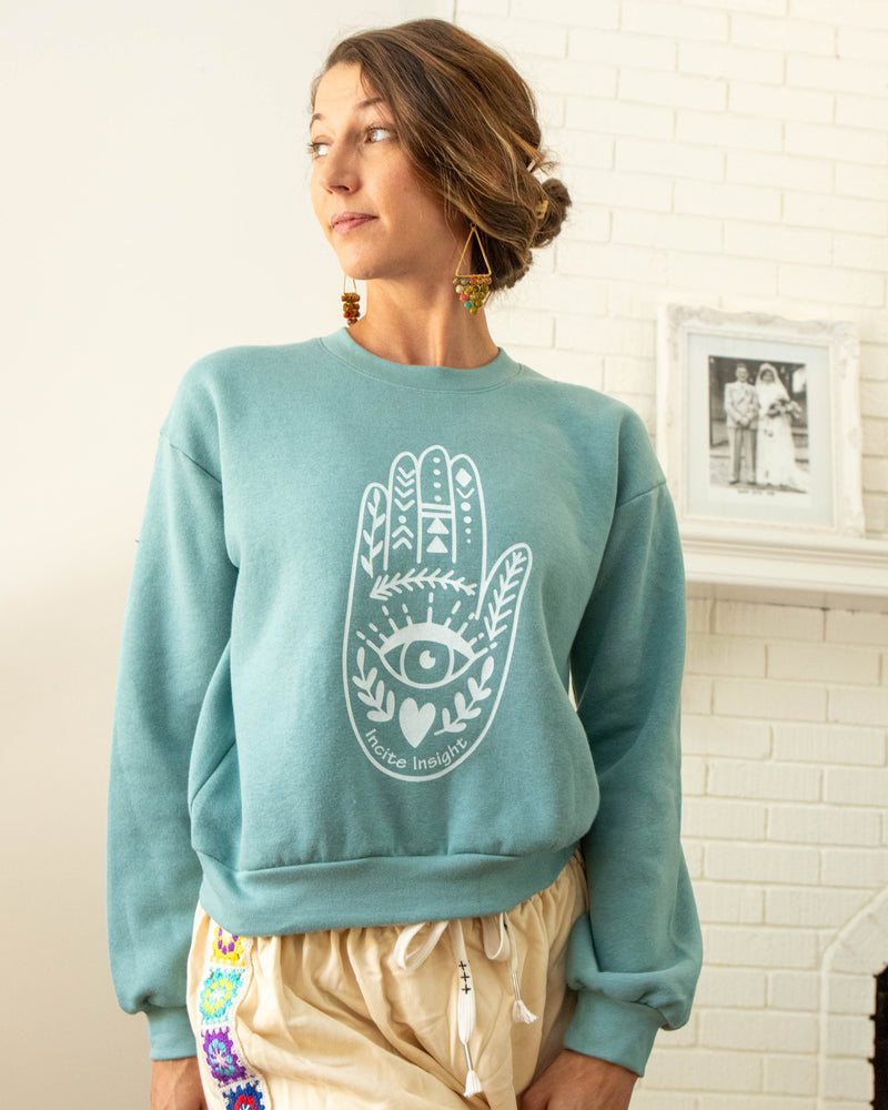 Incite Insight Aqua Hamsa Sweatshirt