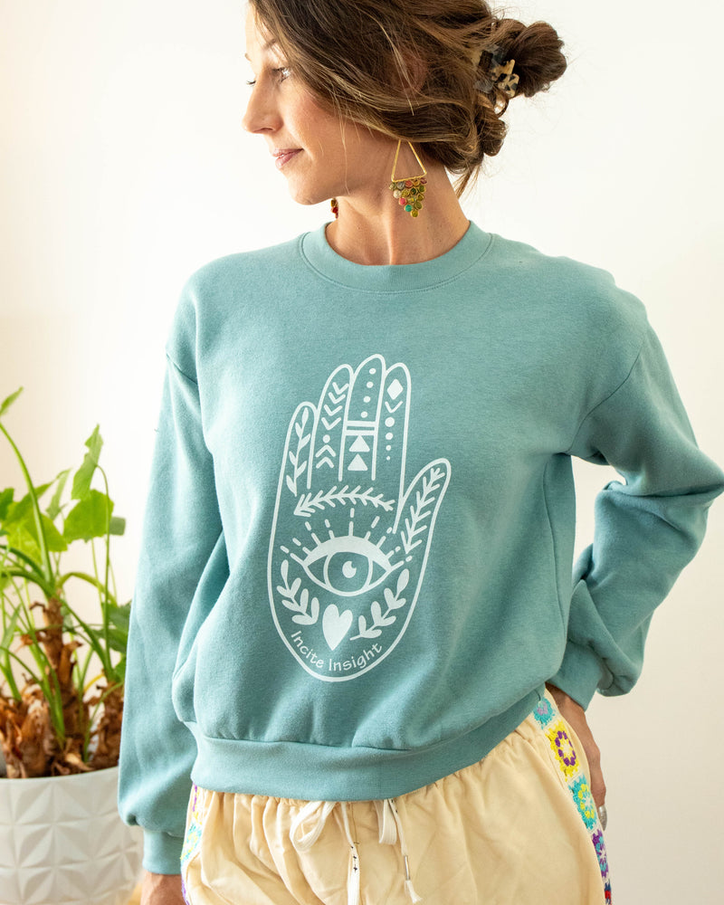 Incite Insight Aqua Hamsa Sweatshirt