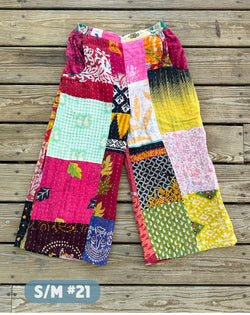 Kantha Patchwork Wide Leg Pants