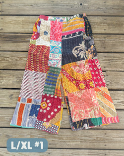 Kantha Patchwork Wide Leg Pants