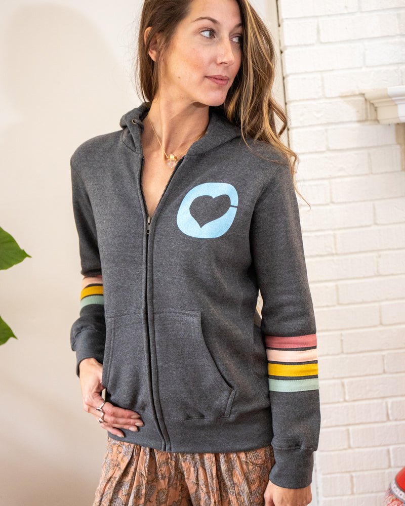 Keep The Dream Alive - Zip Hoodie with Stripes