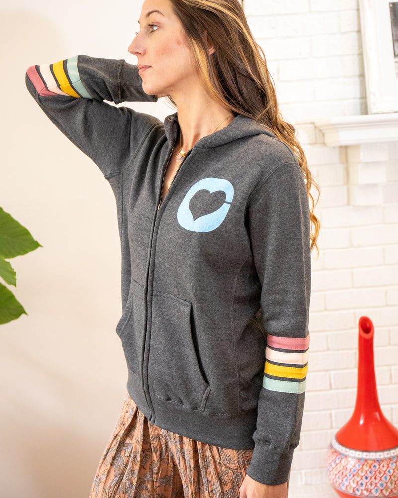 Keep The Dream Alive - Zip Hoodie with Stripes