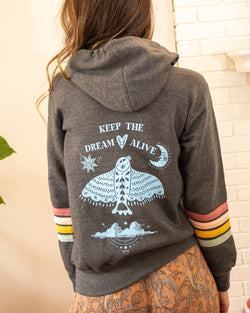Keep The Dream Alive - Zip Hoodie with Stripes