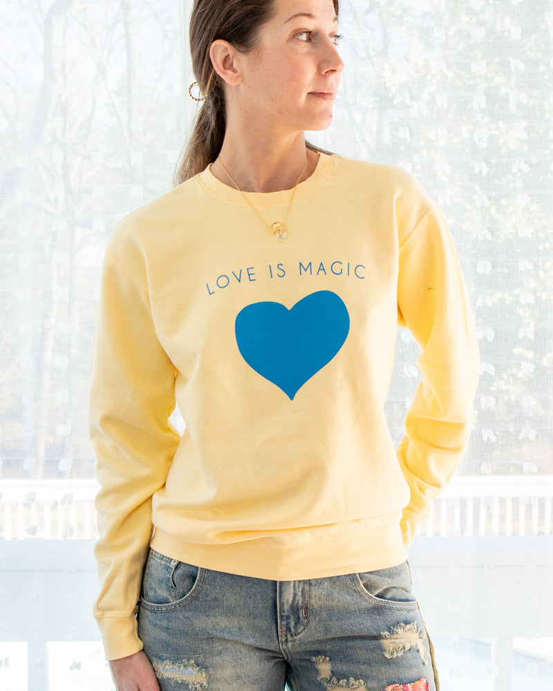Love is Magic Butter Yellow Sweatshirt