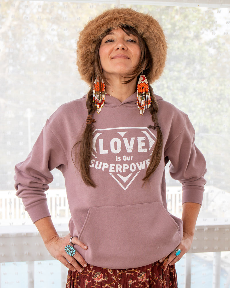 Love Is Our Super Power ~ Orchid Unisex Hoodie