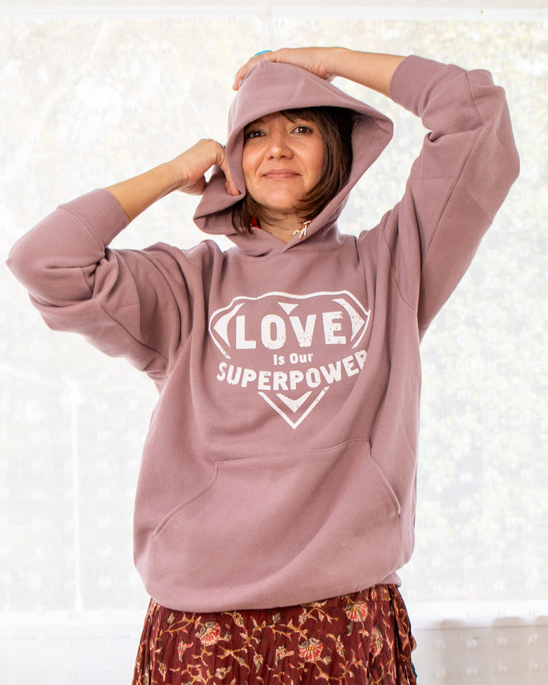 Love Is Our Super Power ~ Orchid Unisex Hoodie