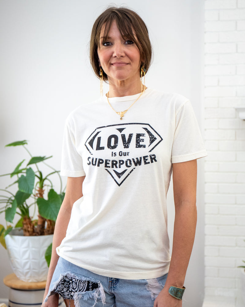 Love Is Our Super Power- Soft Cotton Unisex Tee