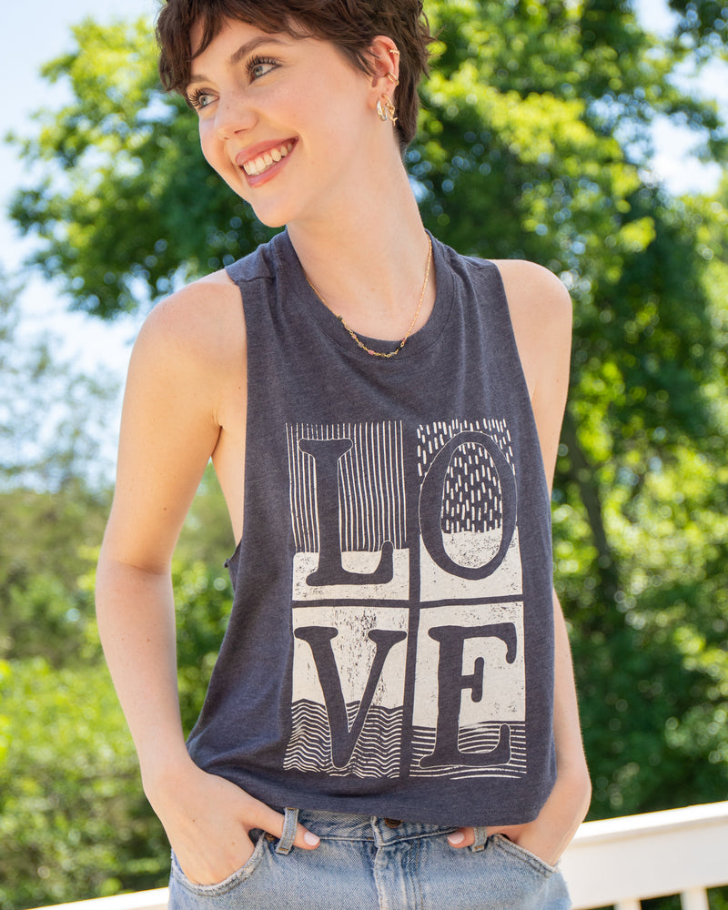Navy Heather Tank Top Made in USA – Blade + Blue