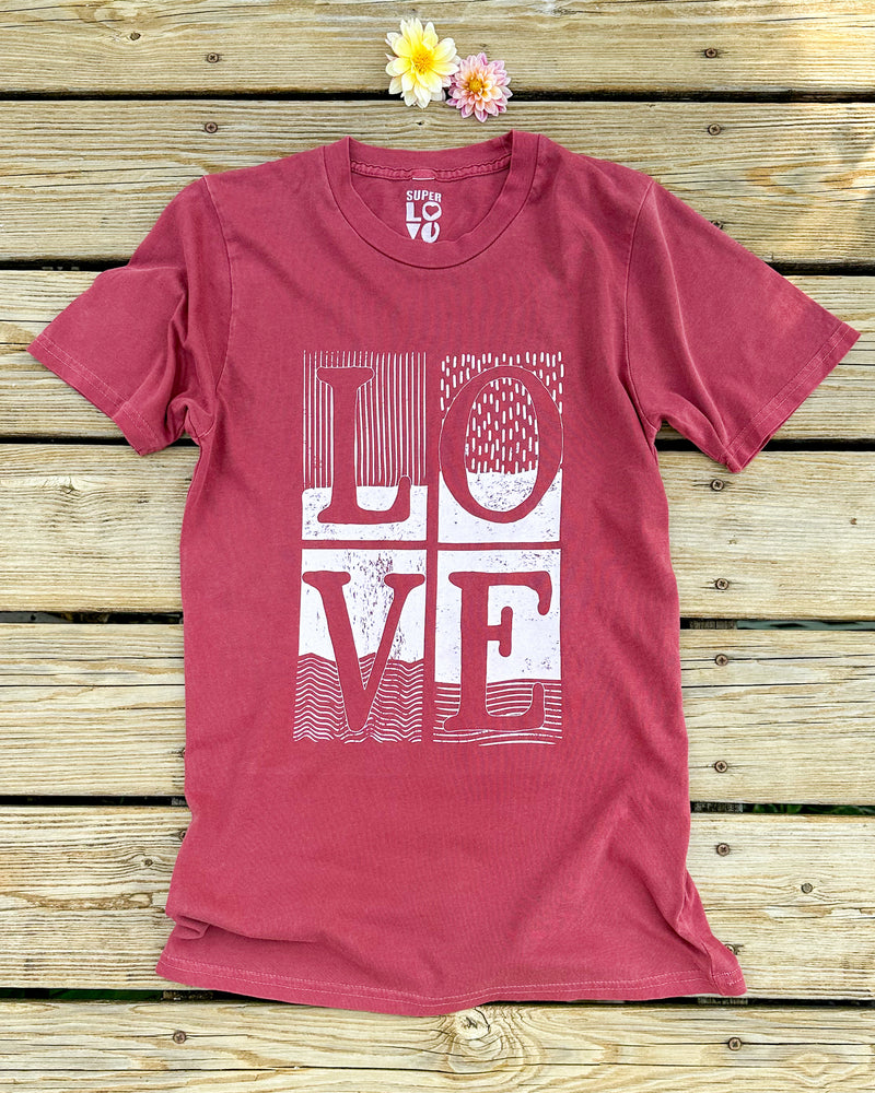 LOVE -  Red Apple Garment Dyed Tee