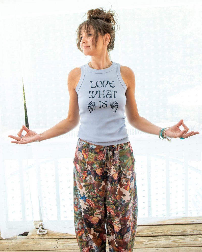 Love What Is -  Baby Blue Ribbed Organic Tank