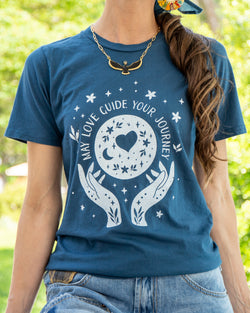 May Love Guide Your Journey - Navy Cotton Tee