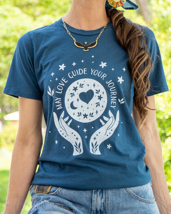 May Love Guide Your Journey - Navy Cotton Tee